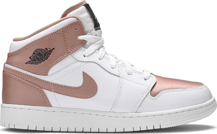 

Кроссовки Air Jordan 1 Mid GS White Rose Gold, розовый