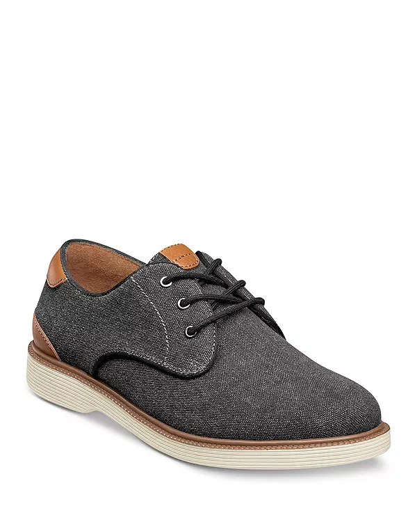 Детские классические туфли для мальчиков на шнуровке Highland Jr. Canvas Plain Toe Oxfords Florsheim Kids, черный