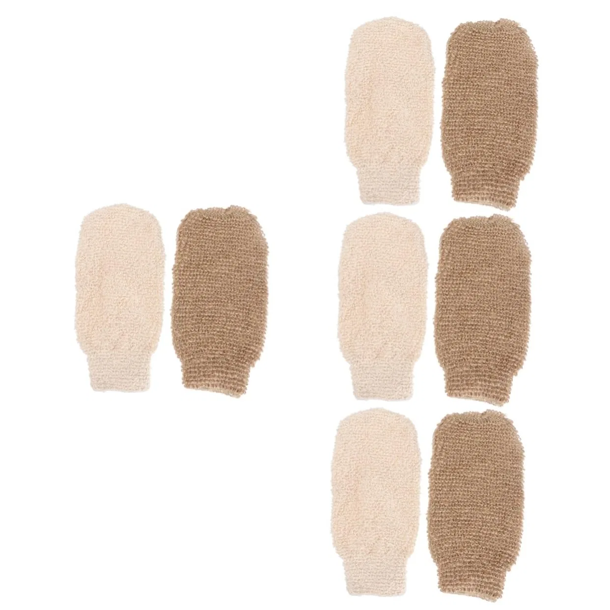Мочалки для душа эксфолирующие, 8 шт, Housoutil, набор из 8 штук, 22x11 см, Light Brown