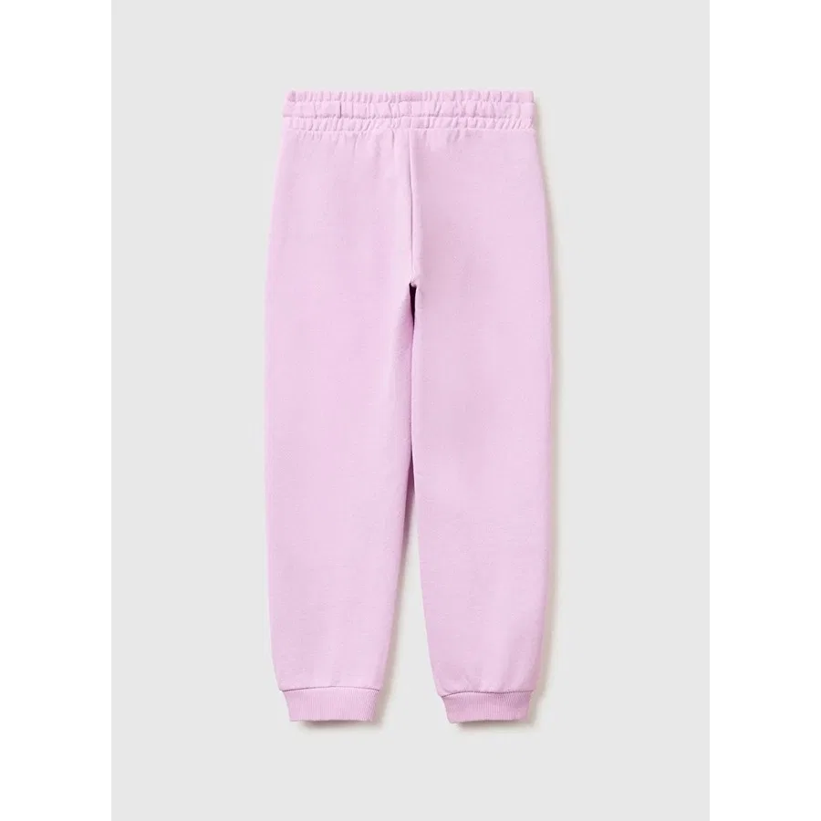 Спортивные штаны с резинкой на талии, модель 3J68CF02H Benetton, Розовый — фото 2