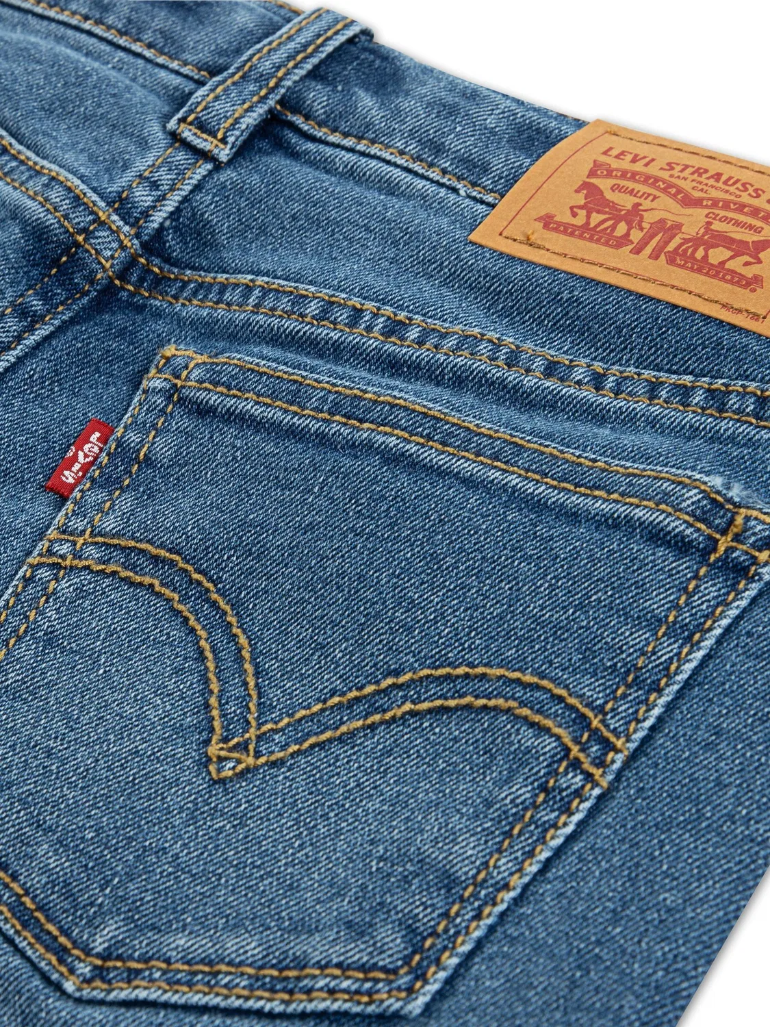 Джинсы широкие Levi's Blue Logo, синие — фото 4
