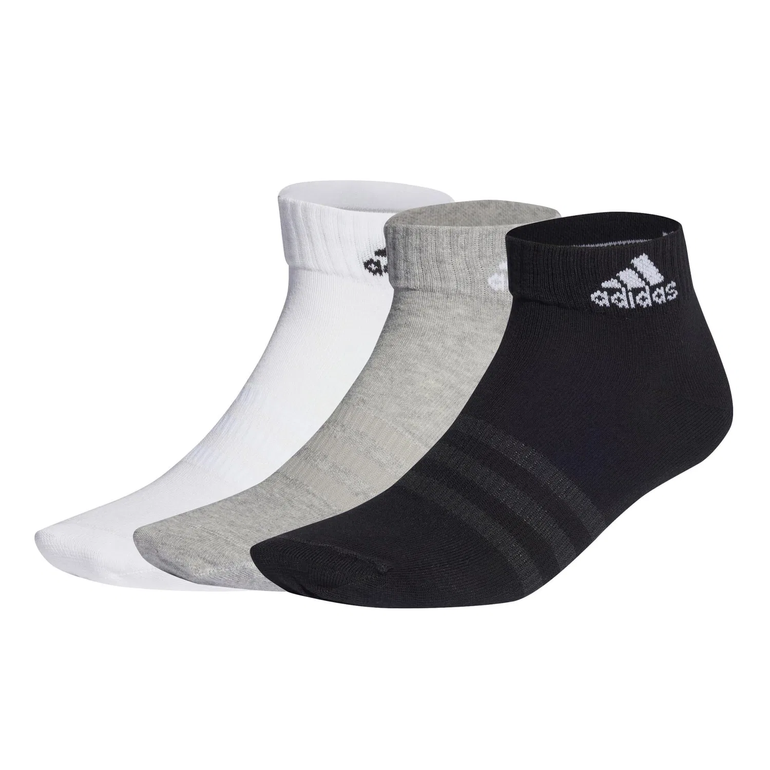 Легкие носки с поддержкой свода стопы Thin and Light Ankle 3P Adidas, Grau Weiss Schwarz