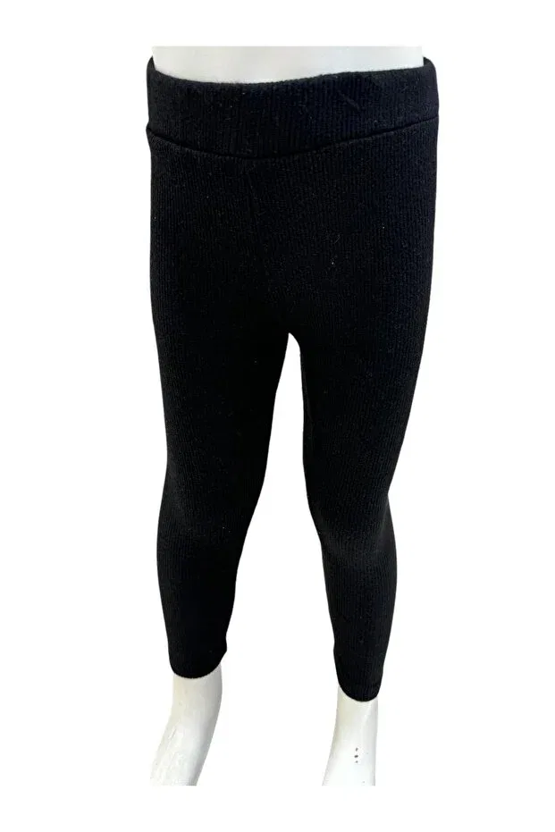 Детские леггинсы для девочек ребристые Ribbed camisole girl tights Esterella, Black