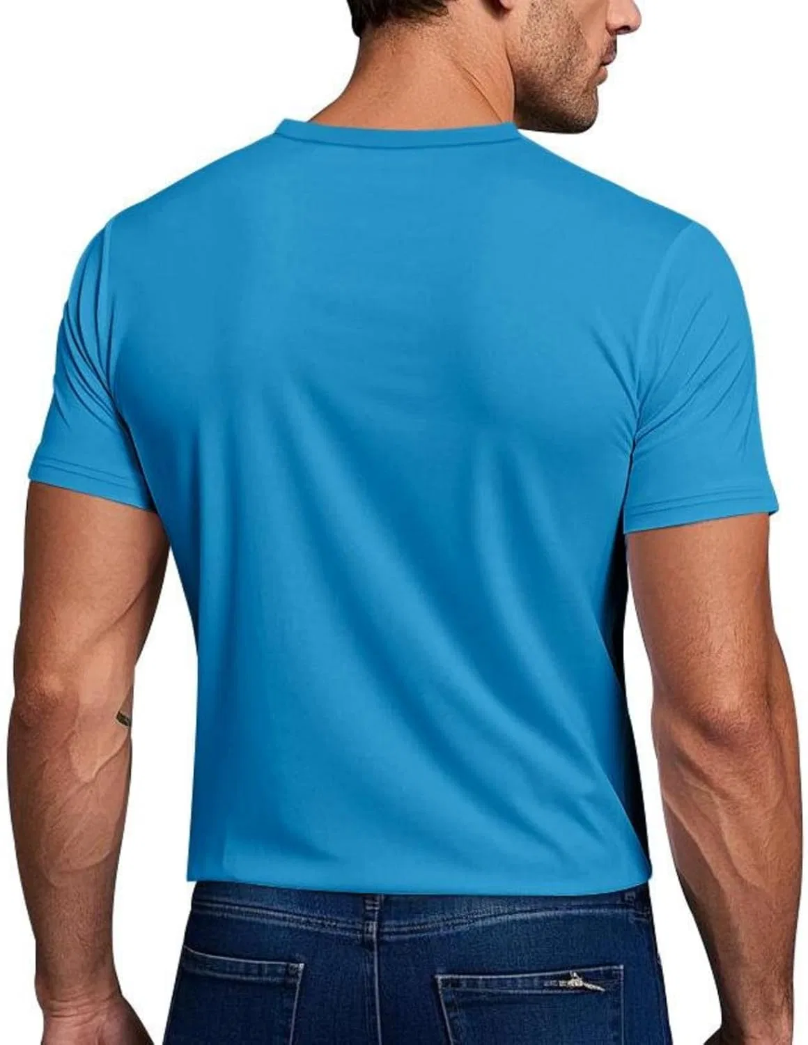 Мужская футболка свободного кроя Athletic Quick Dry, Light Blue — фото 4