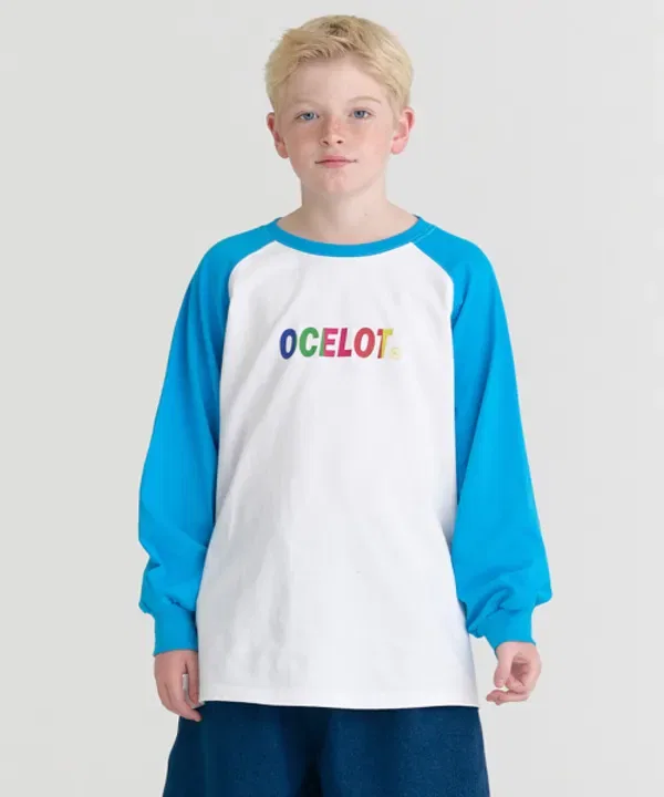 Футболка с длинным рукавом F10 Crayon Raglan Ocelot Junior, синий — фото 3