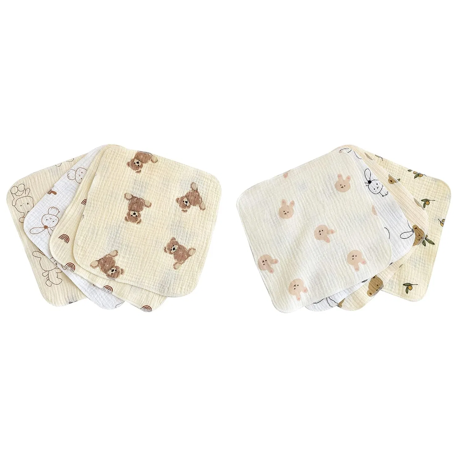 Детские варежки для купания из хлопка, Xinsheinelry, 4 штуки, 27x27 см, Set 2 — фото 3