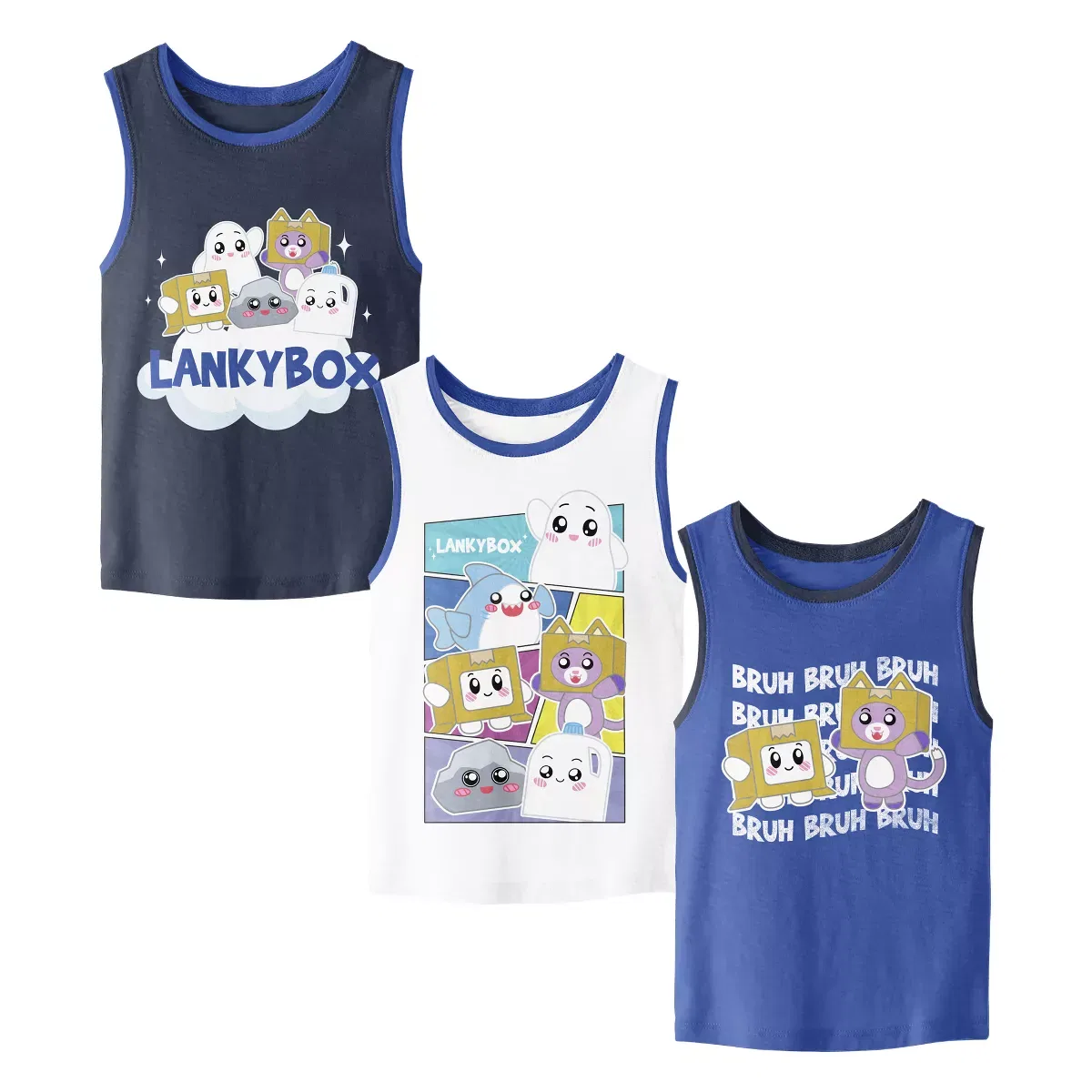 Детский комплект маек для мальчиков с принтом LankyBox Favorite Characters Value 3-Pack LankyBox, Lankybox Favorite Characters