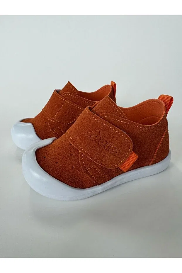 Детские туфли-сандалии на липучке с ортопедической стелькой Macco Shoes, Orange — фото 2