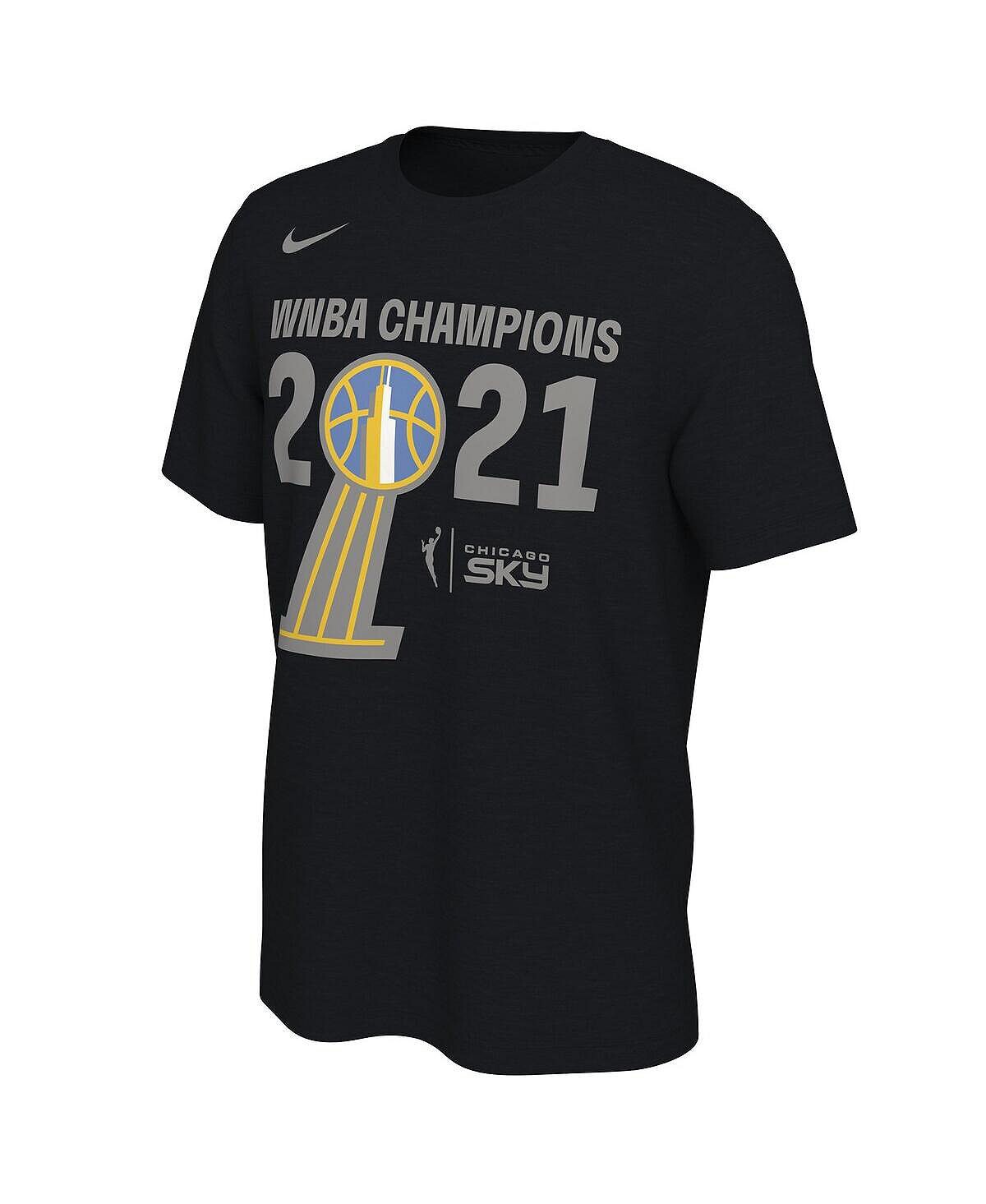 Мужская черная футболка chicago sky 2021 wnba champions trophy banner Nike, черный — фото 4