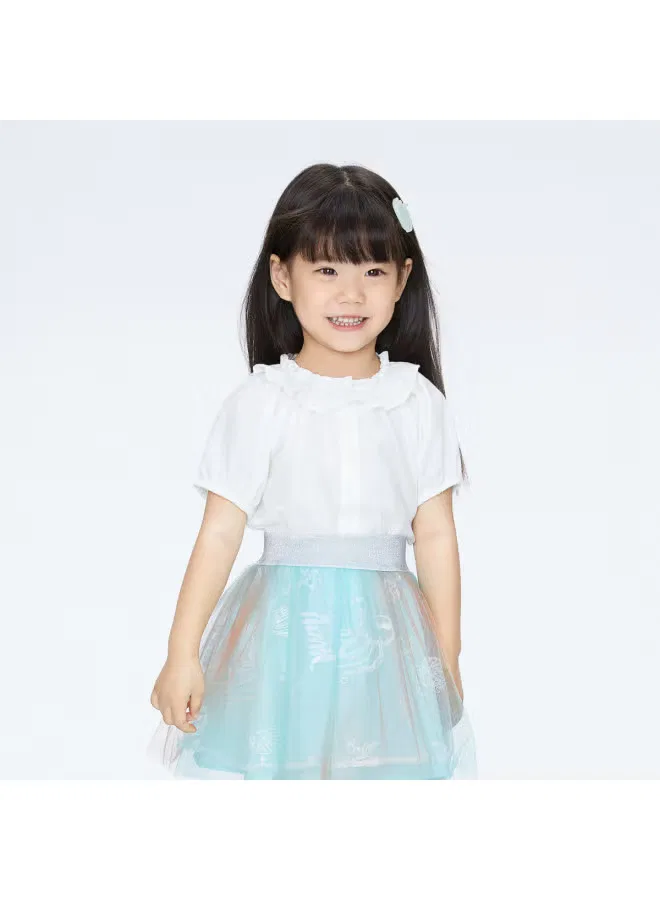 Блузка с коротким рукавом и воротником-стойкой Annil, белый — фото 2