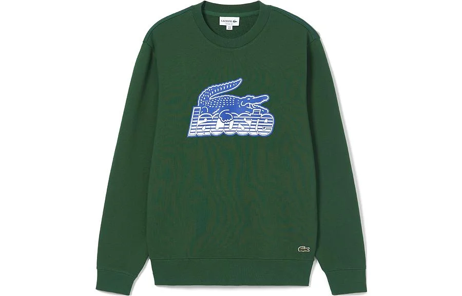 Lacoste Свитшот мужской Crocodile зеленыйс круглым вырезом — фото 2