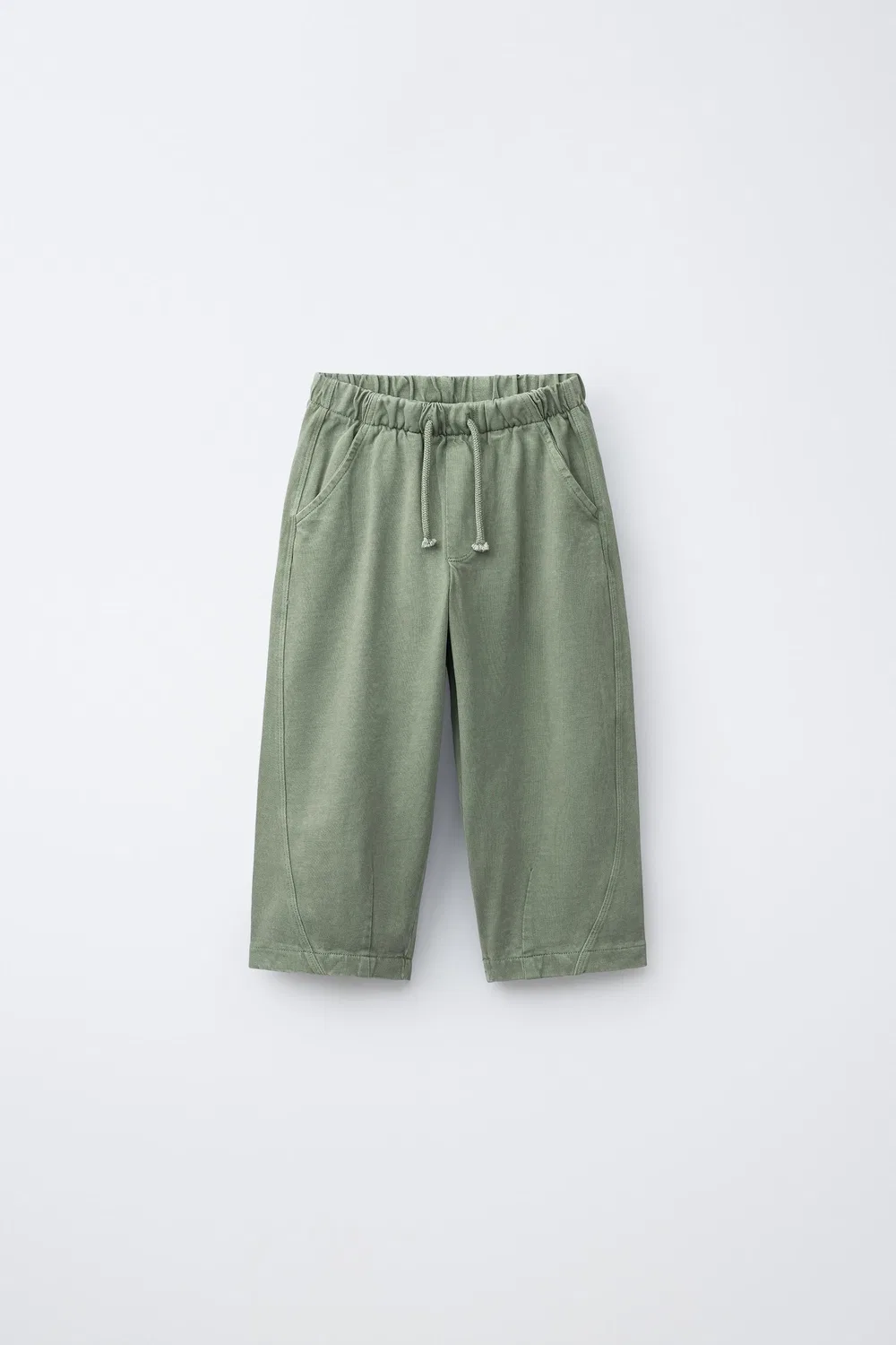 Свободные плотные трикотажные брюки ZARA, Light Green
