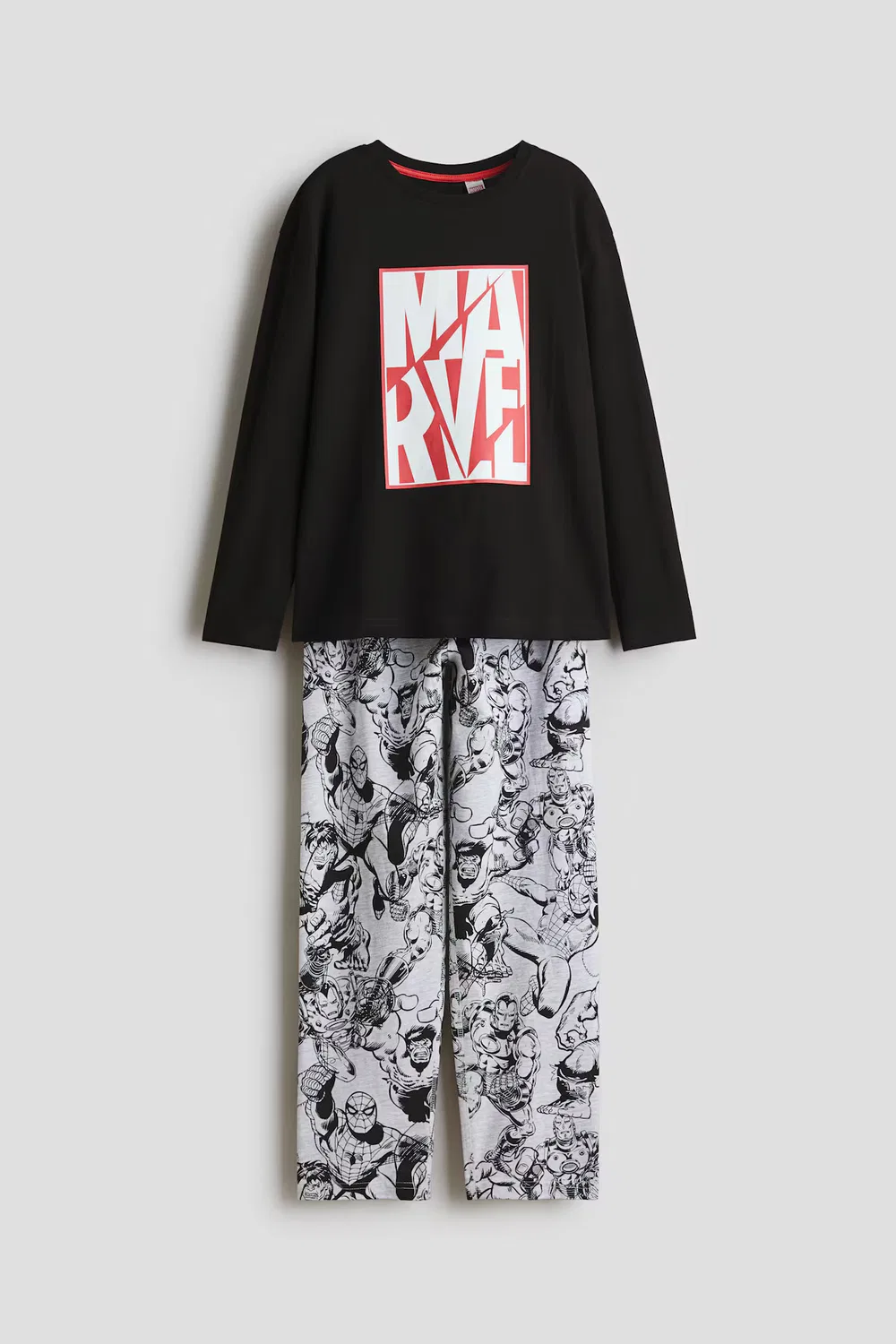 Пижама из набивного хлопка H&M, Schwarz/Marvel Comics