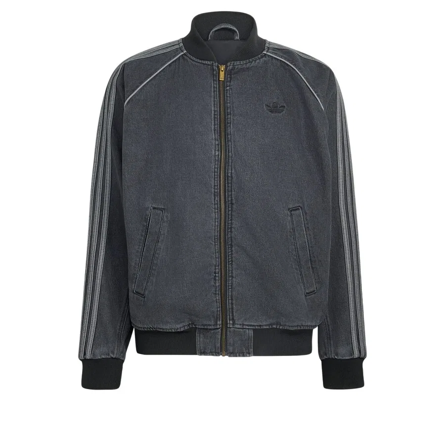 Куртка ADIDAS ORIGINALS Between-Season 'SST DENIM TRACK' из черного денима