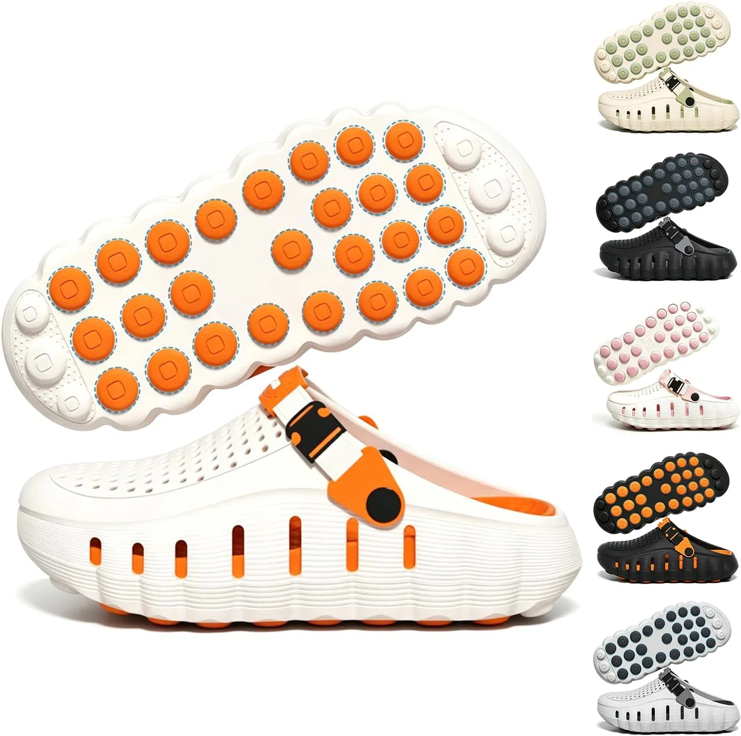 Детские сабо-облака с принтом Fashion Garden для мальчиков hexnart, White Orange