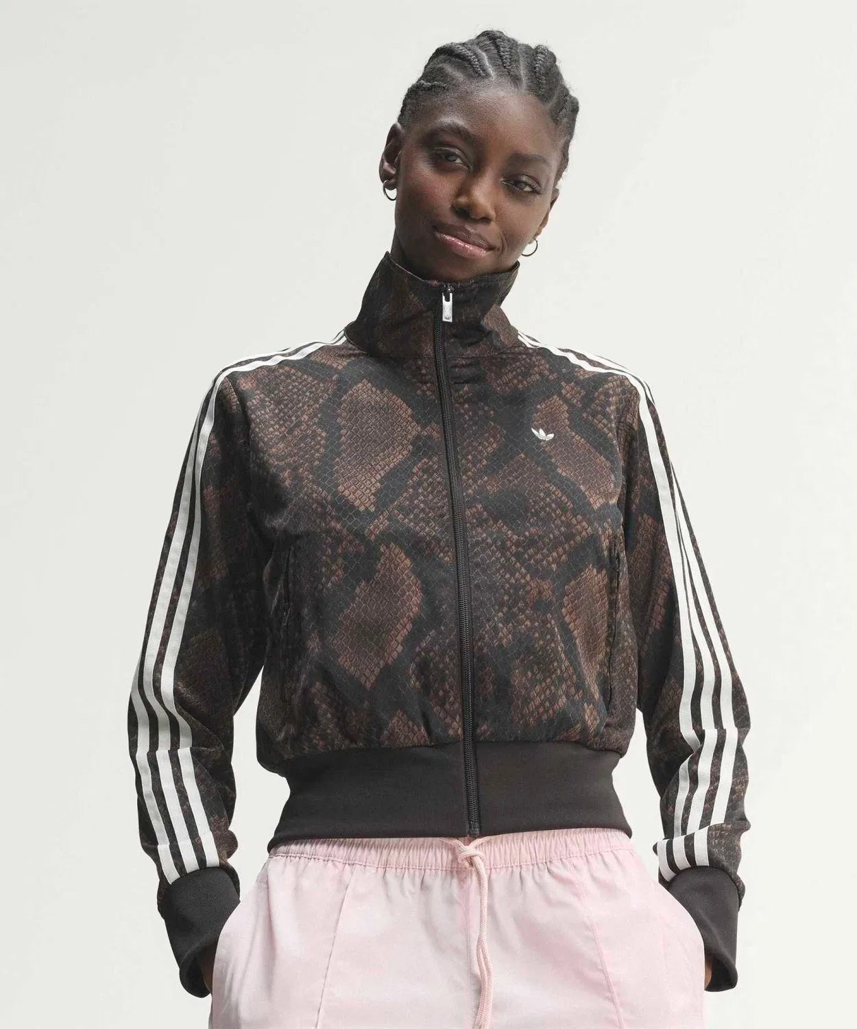 Женская куртка-трак с принтом Satin Snake Firebird Adidas Originals, Brown