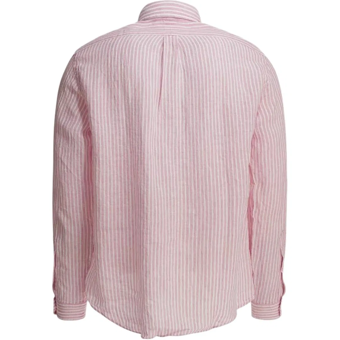 Мужская рубашка с длинным рукавом в полоску Polo Ralph Lauren, Pink — фото 3