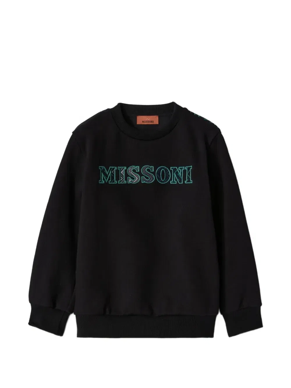 Худи с узором зигзаг и вышитым логотипом Missoni Kids, черный
