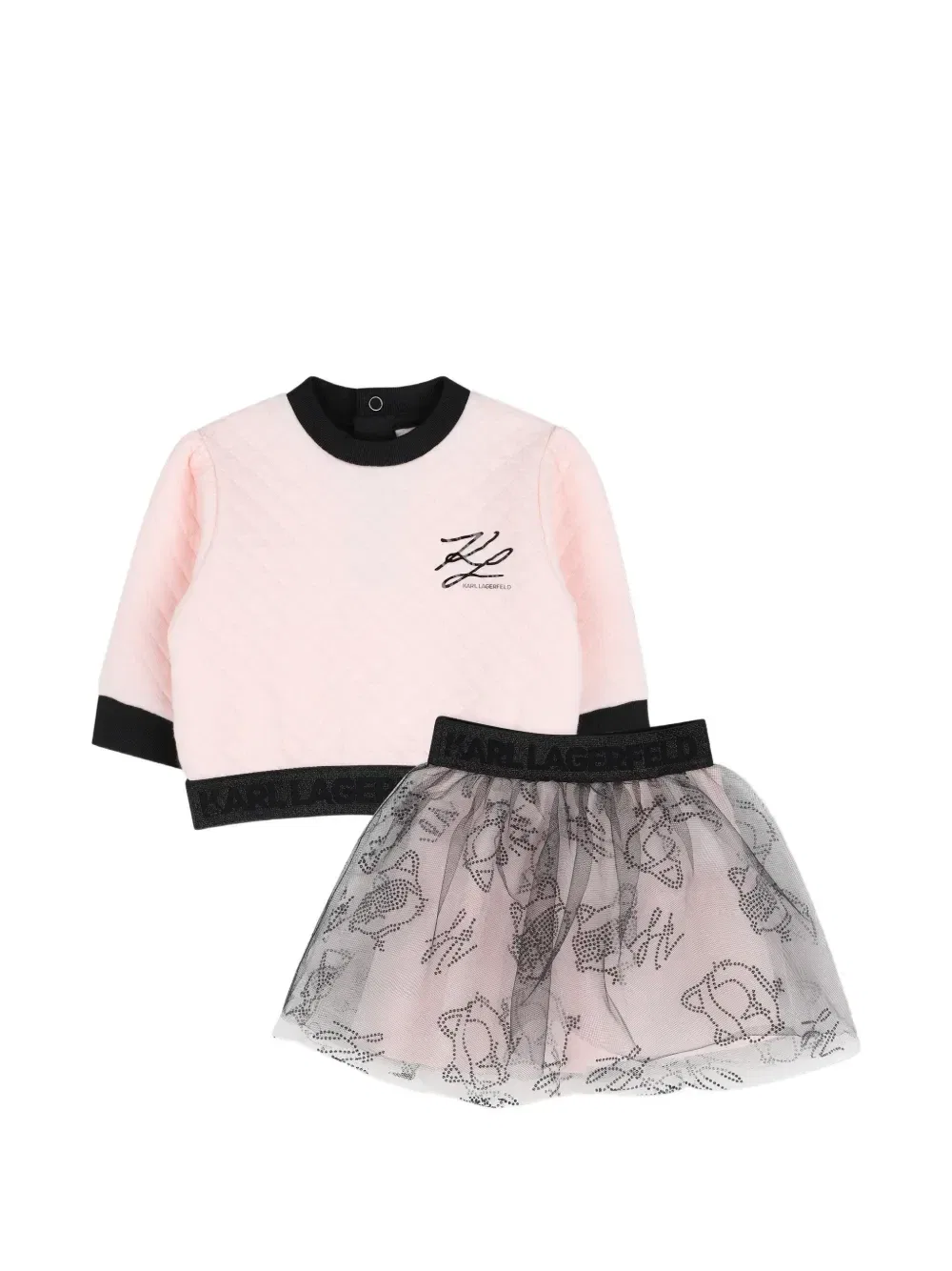 Комплект из топа и юбки Karl Lagerfeld Kids, розовый