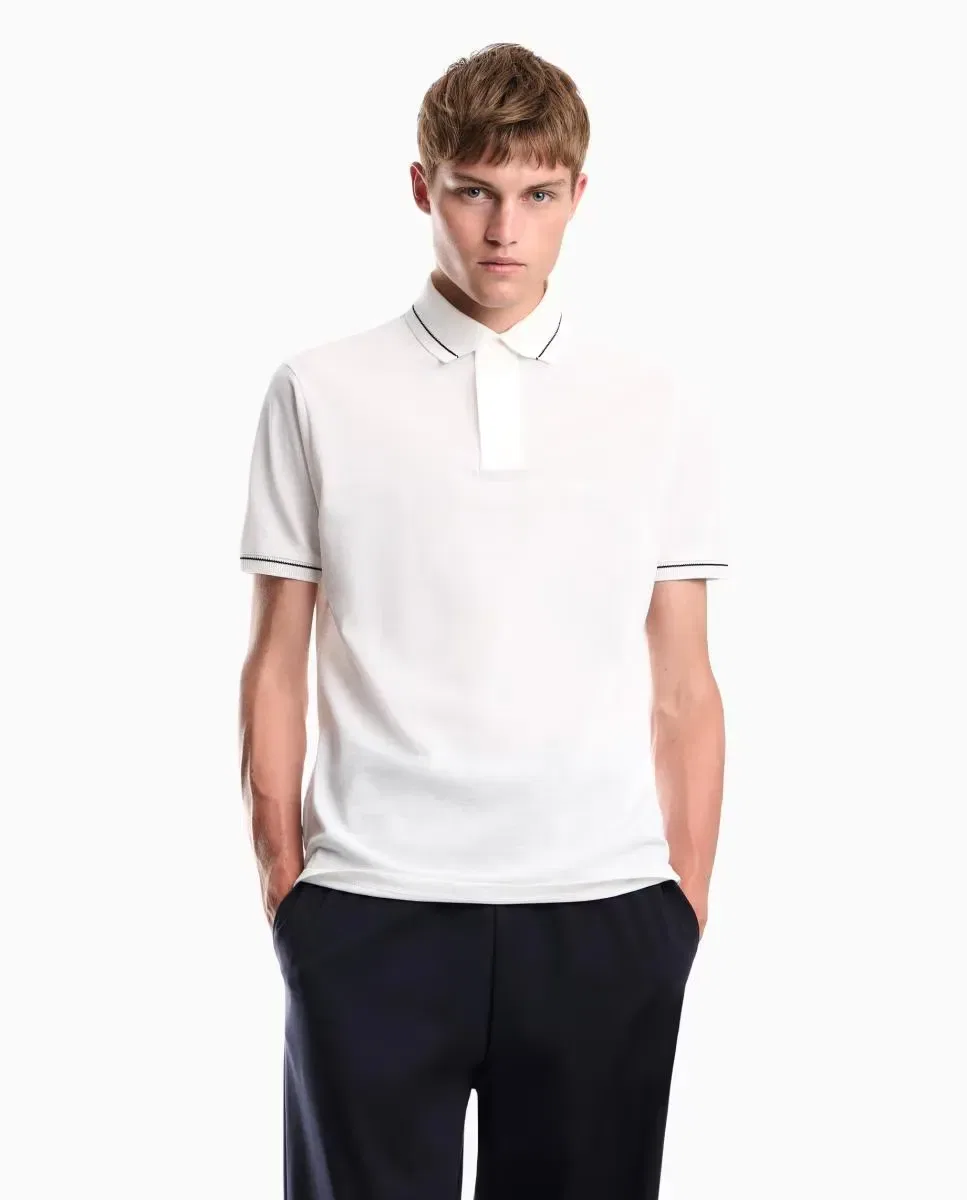 Мужское поло с коротким рукавом Emporio Armani, Blanco