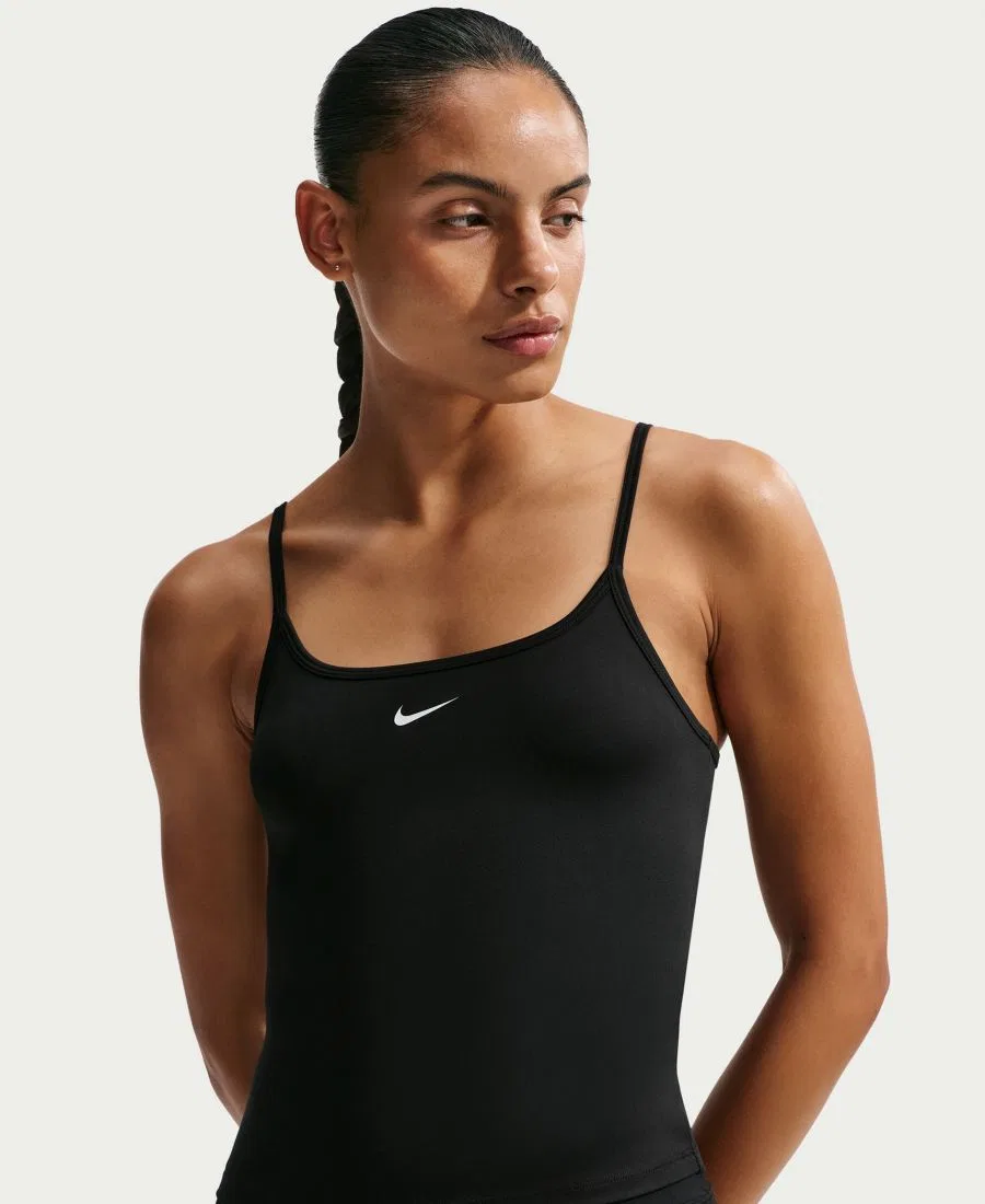 Топ-майка Nike One Fitted Dri-FIT Cami, Black/White — фото 2