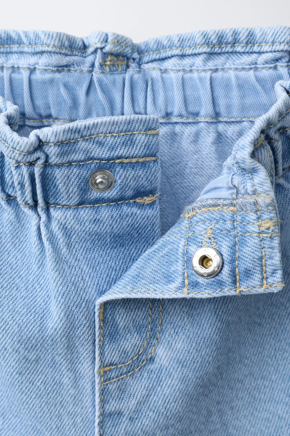 Джинсовые шорты-бермуды с бантиками ZARA, Mid-Blue — фото 3