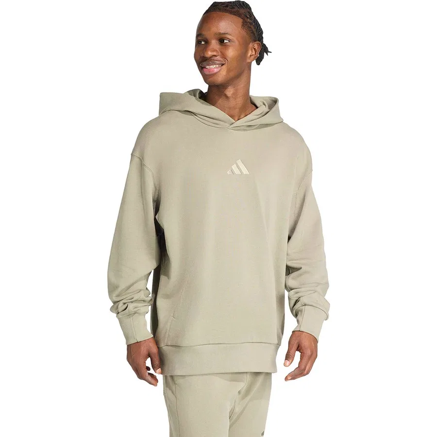 Худи из французского футера с капюшоном и кенгуру-карманом, модель ALL SZN French Terry Hoodie, adidas, Серебристый