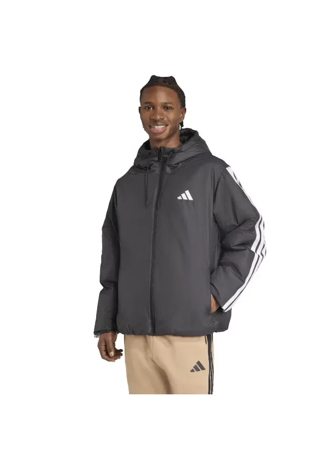 Куртка утепленная с капюшоном Essentials climawarm 3-stripes Adidas, черный — фото 2