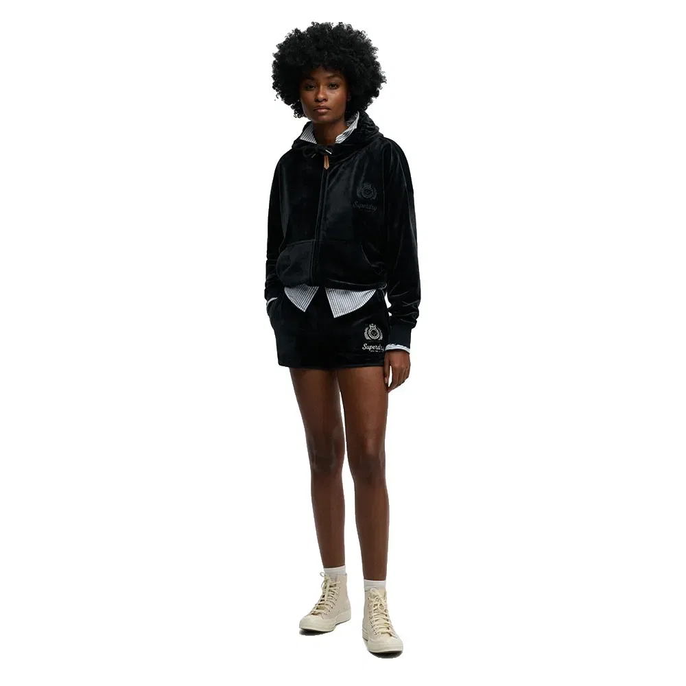 Худи на молнии Country Club Velour Superdry, черный — фото 4