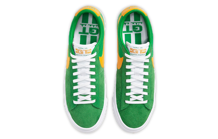 Кроссовки Nike Sb Zoom Blazer Low Pro Gt, зеленый/желтый — фото 4