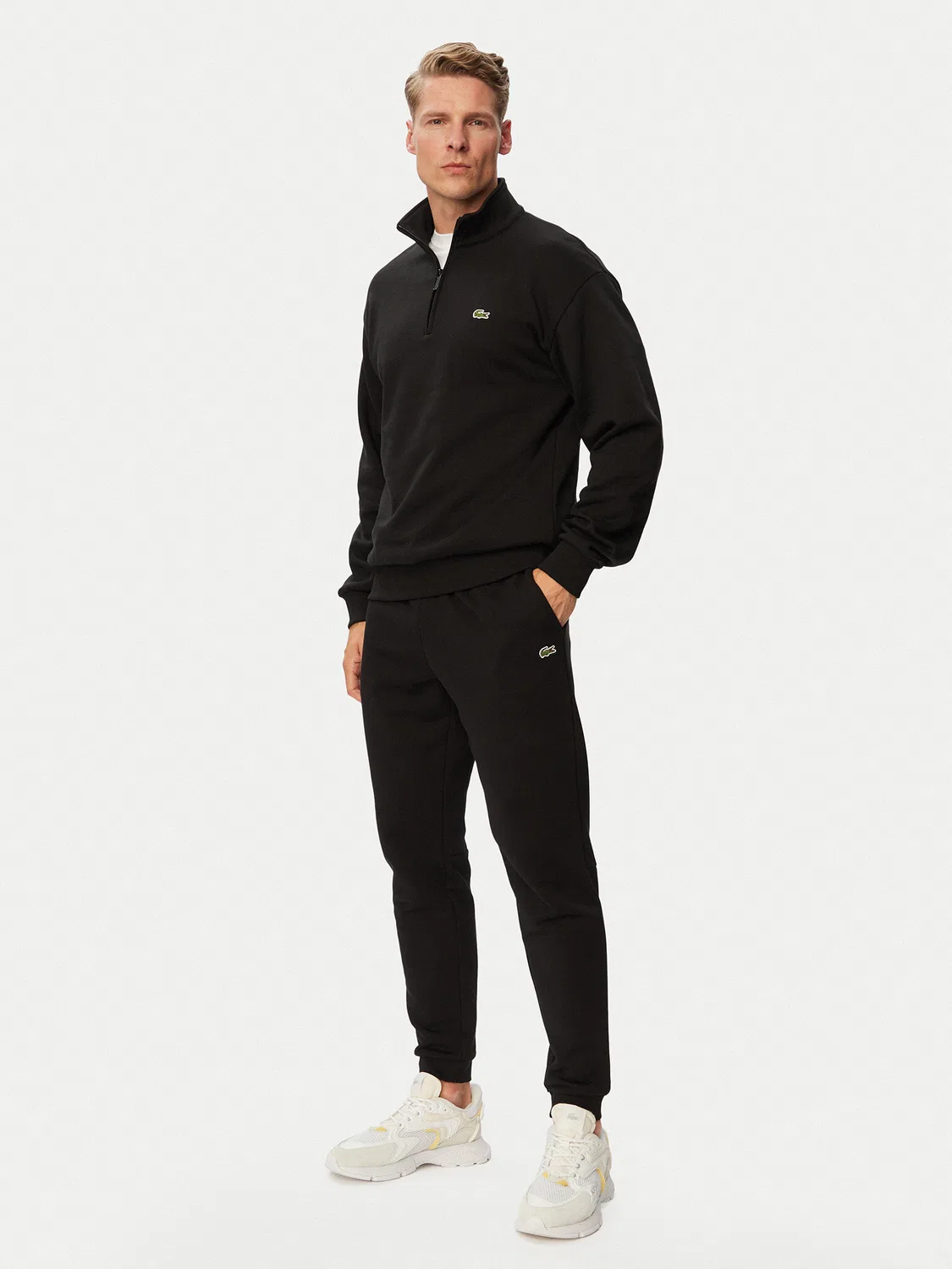 Мужские спортивные штаны стандартного кроя Lacoste, черный — фото 2