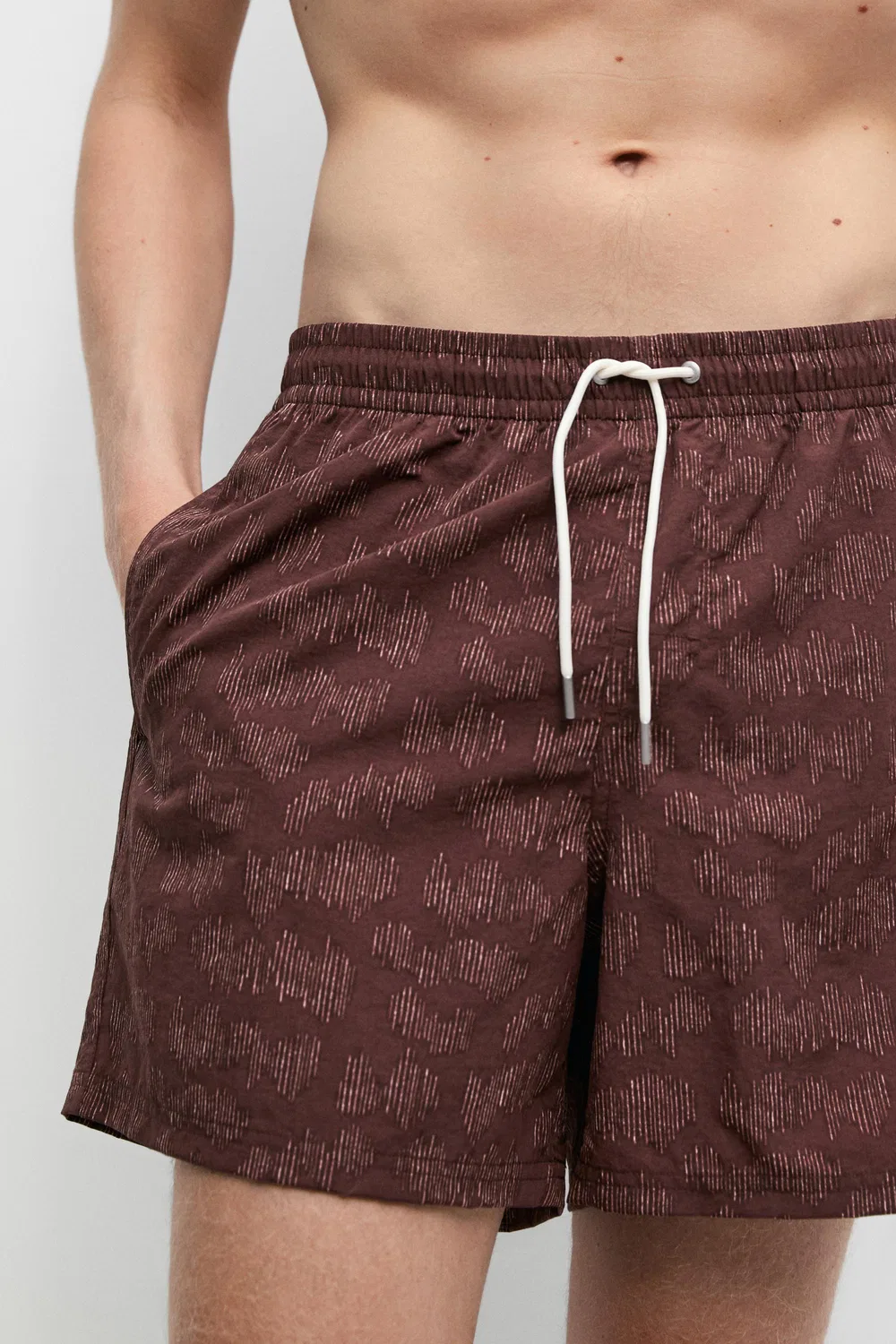 Плавки с принтом Massimo Dutti, Burgundy