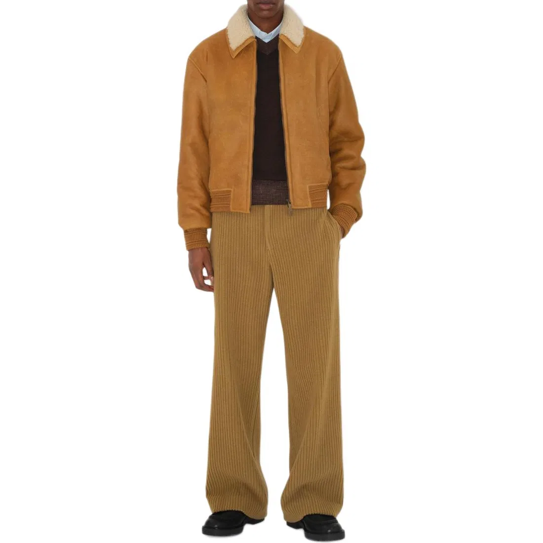 Мужские брюки из вельвета прямого кроя Burberry, Yellow — фото 3