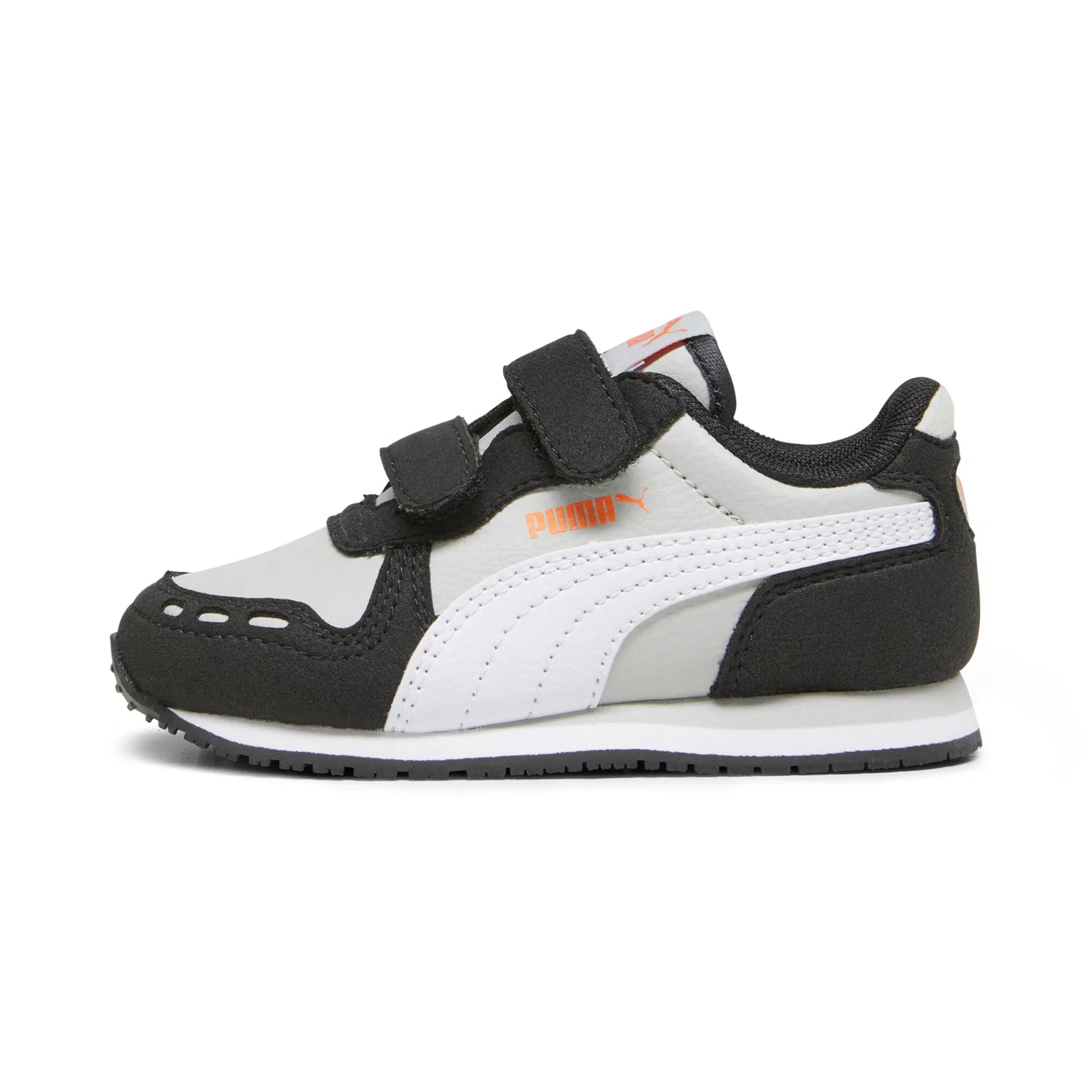 Детские спортивные кроссовки в ретро-стиле Cabana Racer PUMA, Ash Gray/White/Black — фото 2