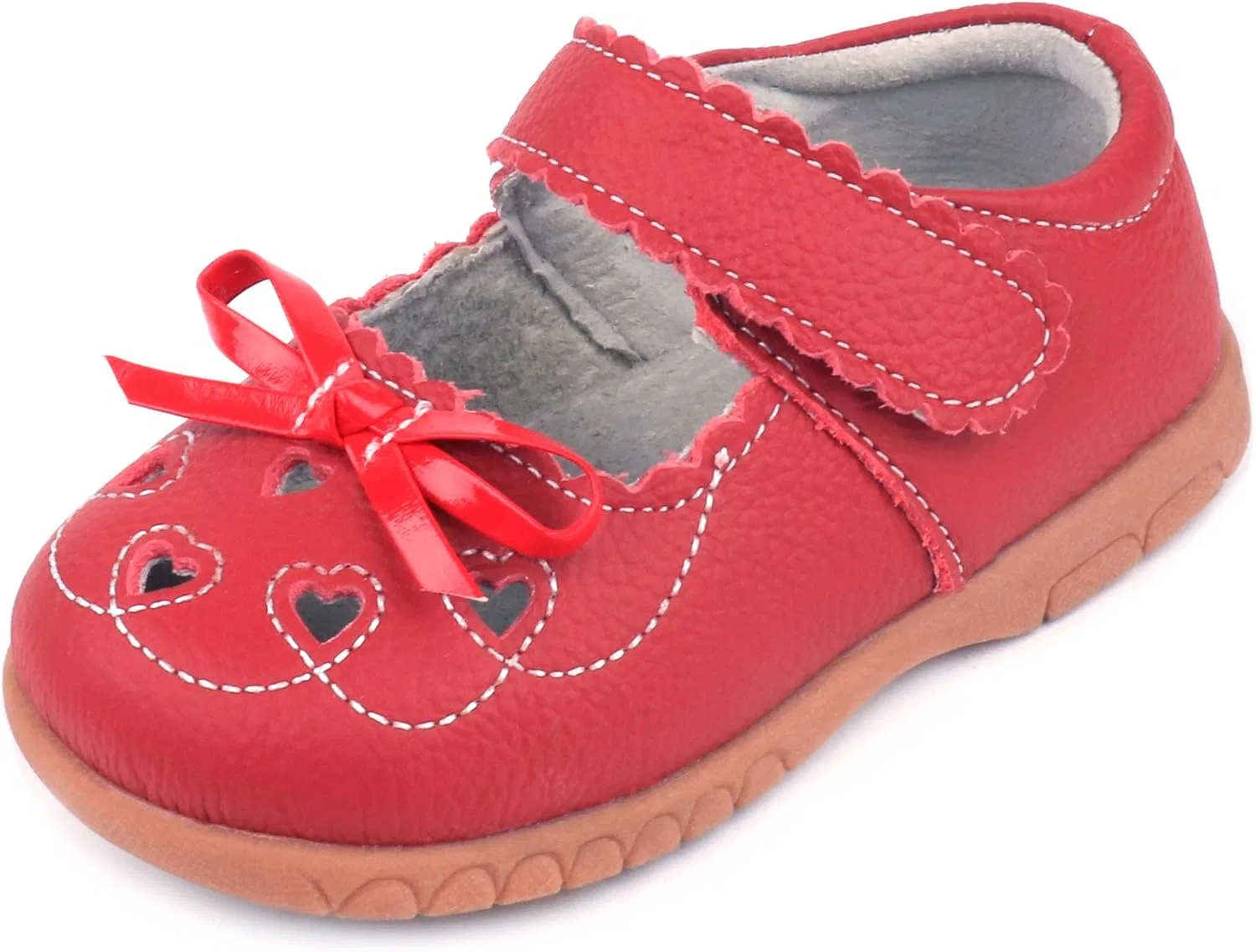 Детские туфли Мэри Джейн с кожаными бантами Femizee, Red Bow