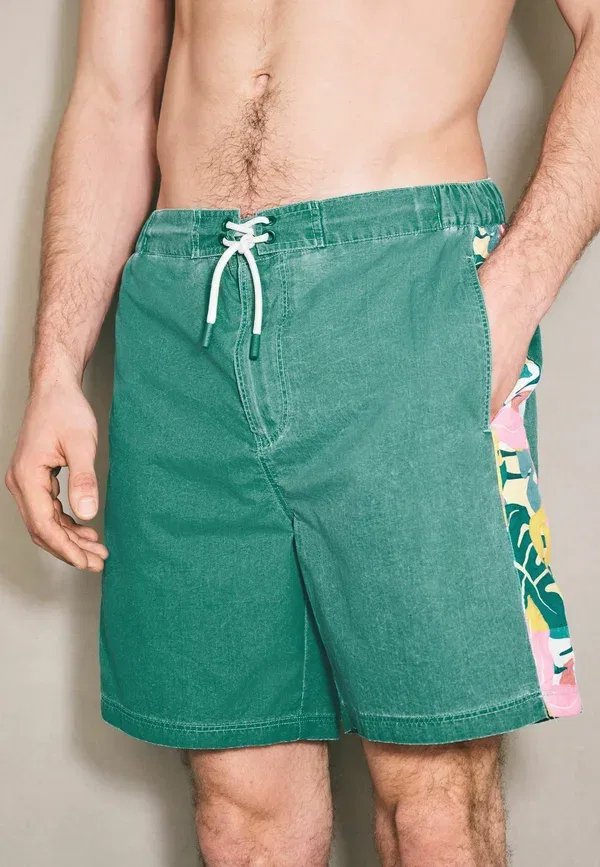 Шорты с принтом Regular fit edit printed panel boardshort, Next, green, зеленый