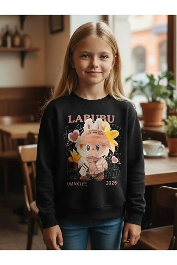Детское для девочек свитшот с принтом Parka Zekids, Black