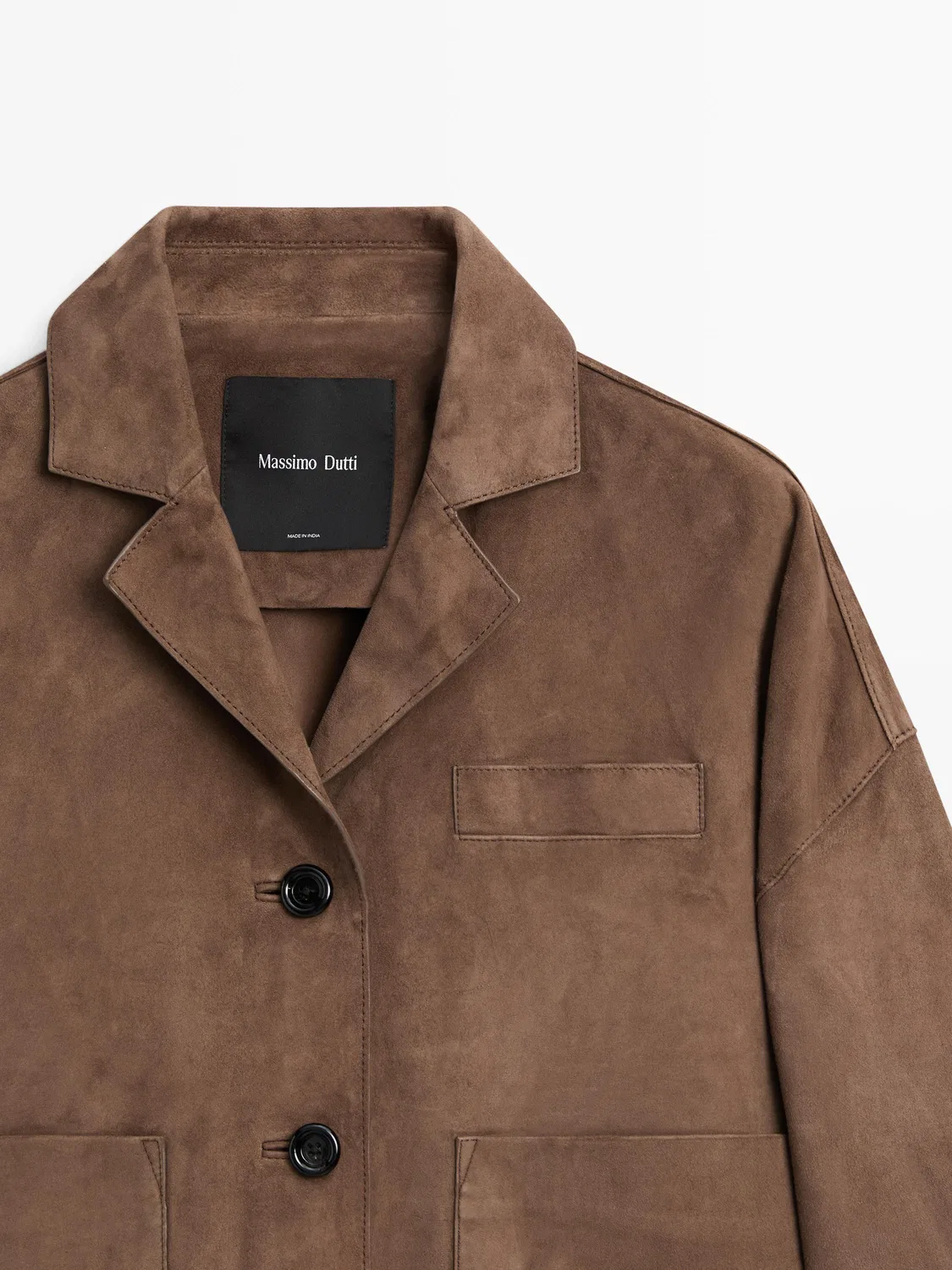 Куртка Massimo Dutti, замшевая, коричневый — фото 3