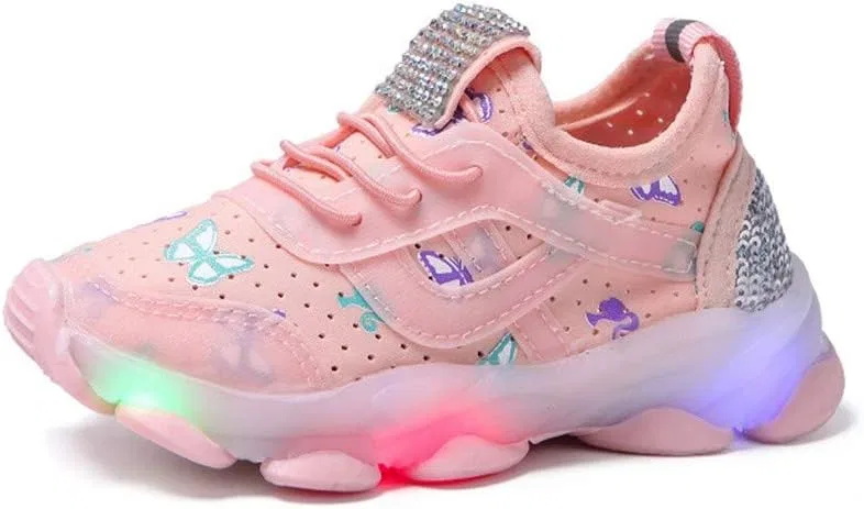 Детские кроссовки со светодиодной подсветкой для мальчиков и девочек, Pink — фото 3