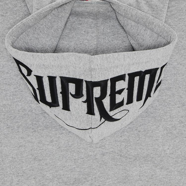 Толстовка Supreme Mister Cartoon Zip Up Hooded Sweatshirt Heather Grey, серый — фото 3