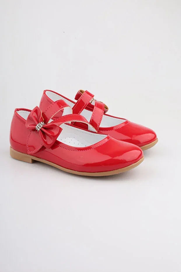 Детские балетки для девочек с принтом Moon Glow, Red Patent Leather