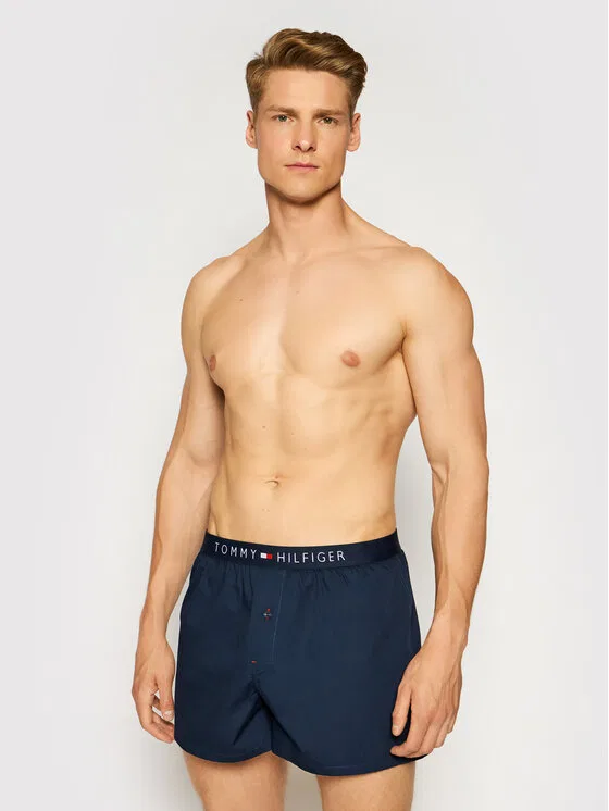 Боксеры Cotton Woven Boxer Icon Tommy Hilfiger, темно-синий — фото 2