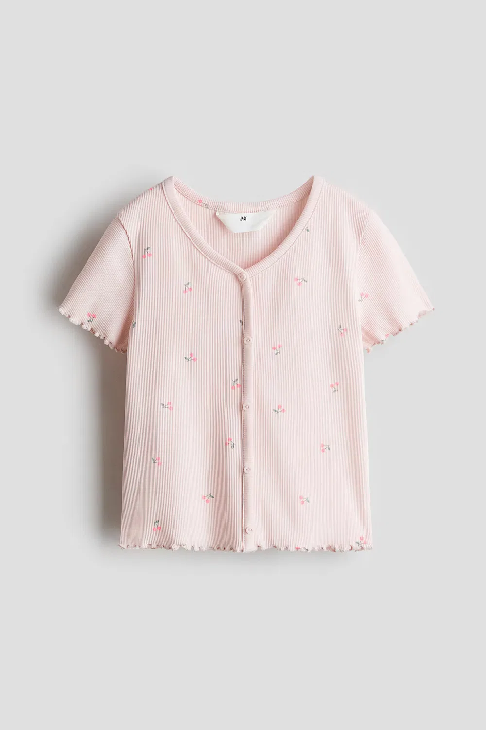 Рубашка в рубчик с пуговицами H&M, Hellrosa/Kirschen
