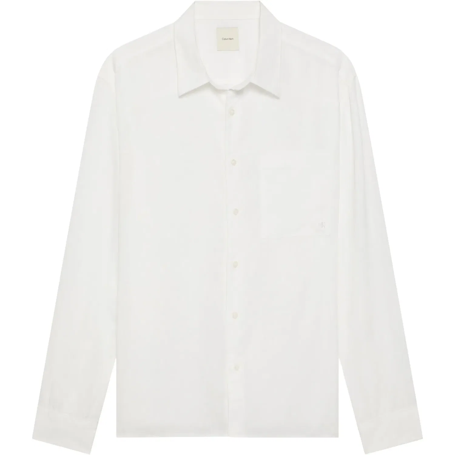 Мужская льняная рубашка свободного кроя Calvin Klein, Brilliant White — фото 2