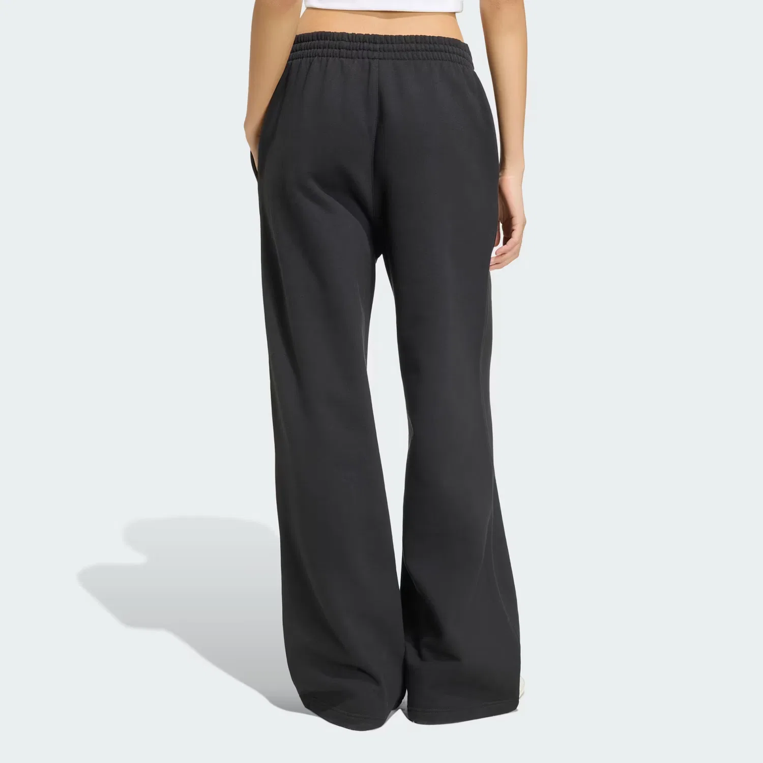 Женские брюки широкого кроя из мягкого флиса Essentials Wide Leg Pant Fleece Adidas Originals, черный — фото 3