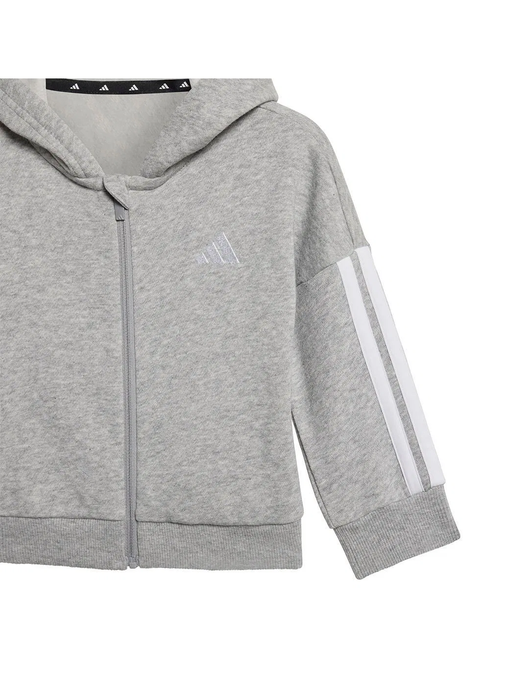 Детский спортивный костюм из флиса Essentials Jogger 3S Fleece Adidas, Grau / Weiss / Schwarz — фото 4