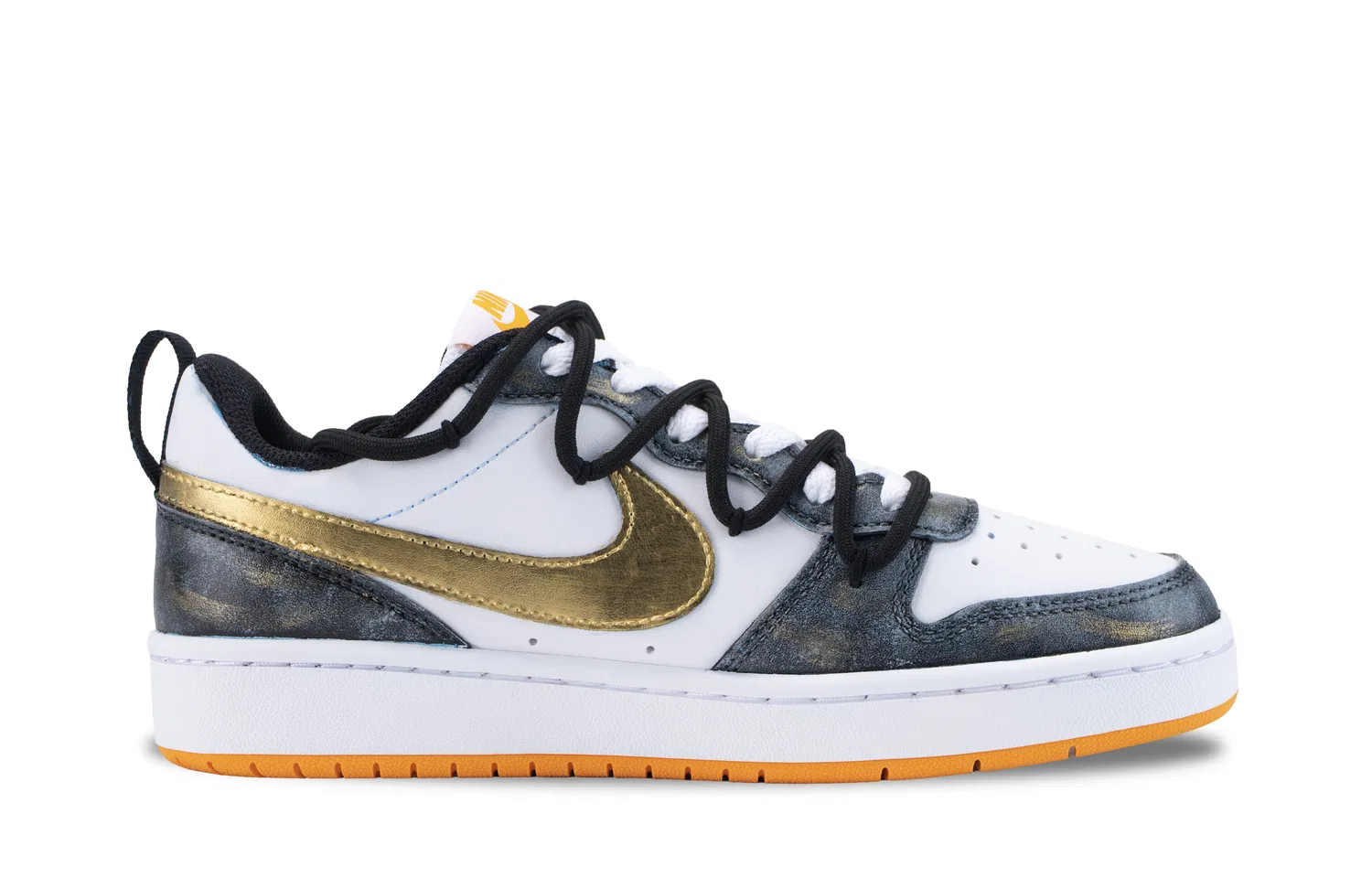 Детские кеды для скейтбординга с принтом Nike Court Borough, Black Gold Shopping Bag — фото 4