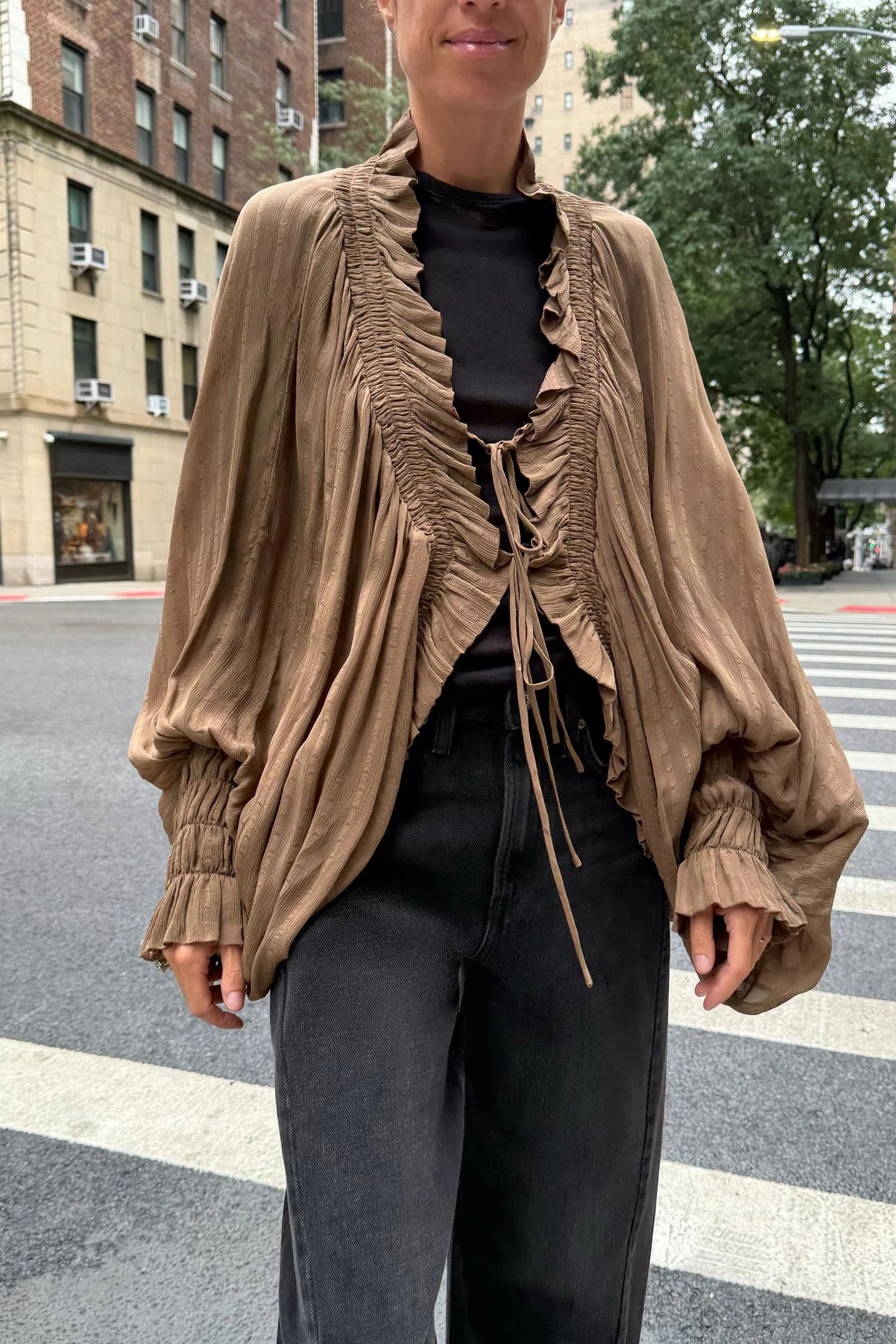 Джинсы Zara ZW Collection со средней посадкой, черный — фото 2