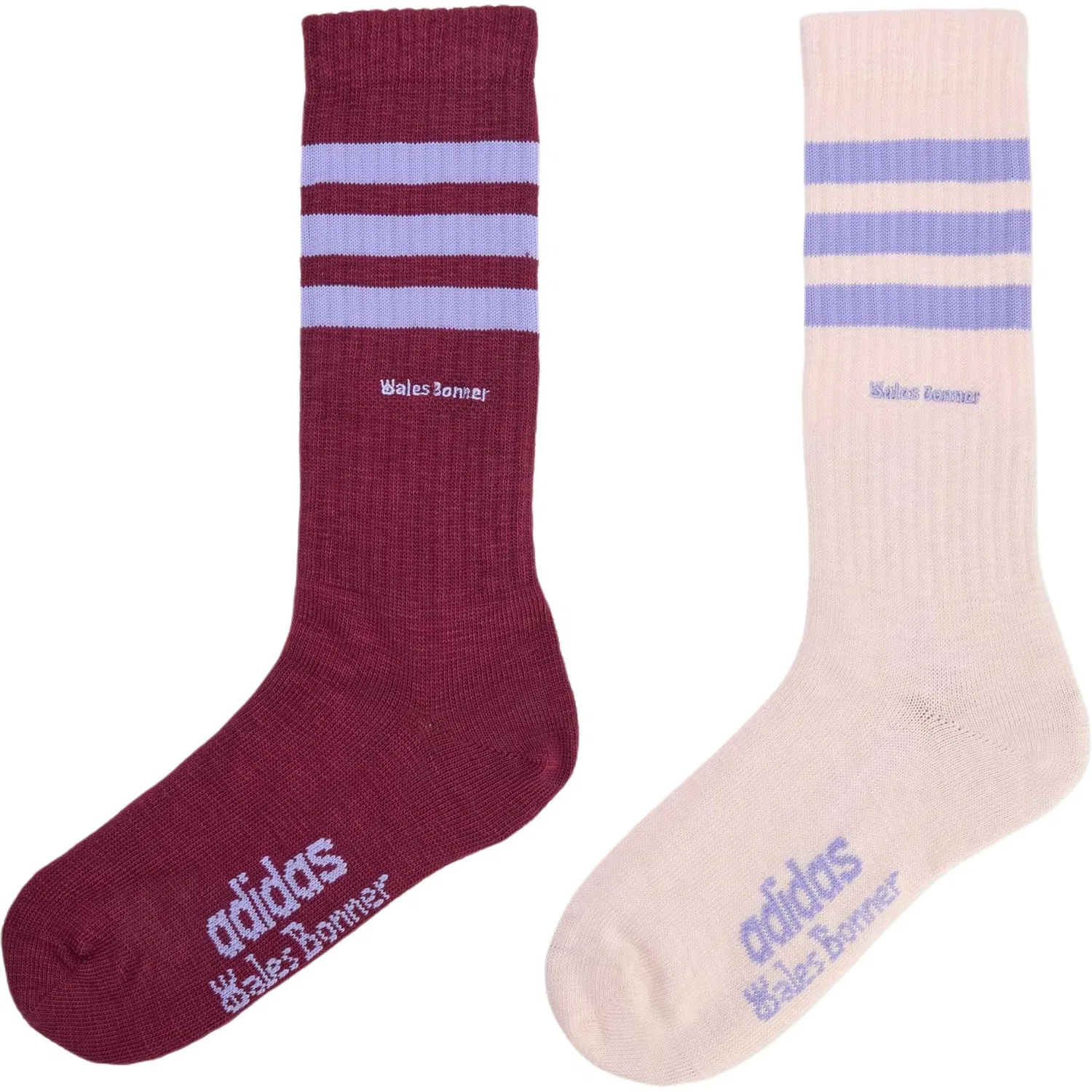 Носки, полосатые, Wales Bonner, Adidas, 2 Pack Burgundy+Wonder Quartz