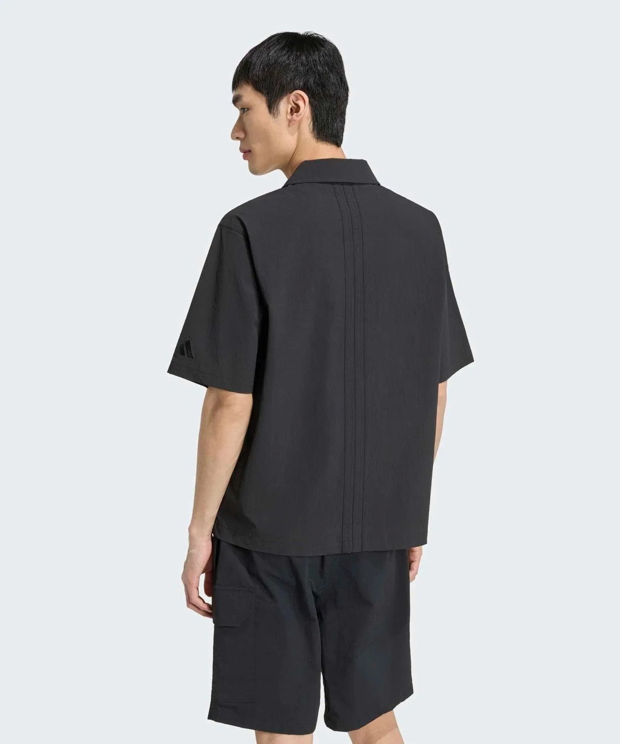 Мужская футболка с открытым низом Cool Feeling Loose Fit Open Collar Adidas, Black — фото 2